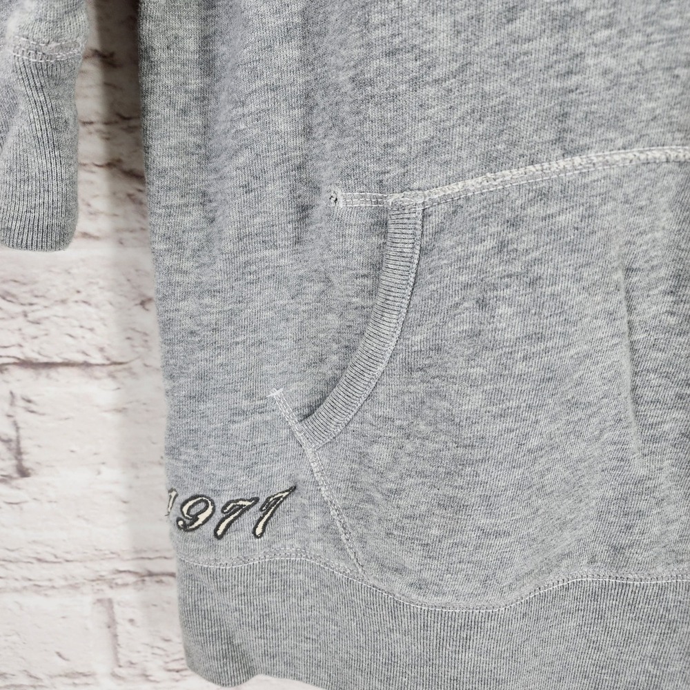 Vintage Y2K American Eagle Sweater Small Preppy V Neck Hood Bella Layering Gray - Picture 7 of 10